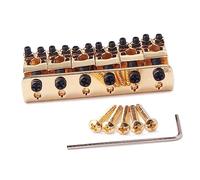 ERINGOGO 6-string 65mm Fixed Hardtail Electric Guitar Bridge Tailpiece Vintage Style with 5 Screws Metal Bass Bridge Golden for Electric Guitar Replacement