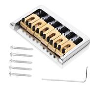 ERINGOGO 6 String Electric Guitar Hard Tail Bridge Set with Wrench Screws Replacement Parts for Enhanced Intonation and Height Suitable for DIY Projects