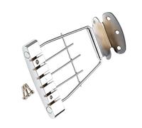 ERINGOGO 6 String Guitar Tailpiece Acoustic Guitar Bridge Jazz Support Replacement Mandolin Parts Bridge Ebony for Tuning Tailpiece Metal Silver
