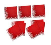 ERINGOGO 60PCS Christmas Guest Napkins Red Base White Snowflake Disposable Paper Napkins for Holiday Dinner Party Decoration Absorbent Wood Pulp Paper for Family Office Outdoor Gatherings