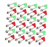 ERINGOGO 60pcs Dual Alert Fishing Rod Alarm Bells with Clip Loud Bite Sound for Sea Rods Night Fishing Bite Indicators in Red and Green
