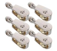 ERINGOGO 6pcs 36mm Metal Fixed Pulley Block Set with Hook, Single Pulley Wheel Physics Learning Tool for Science Experiments and Classroom Physics Education