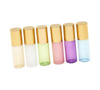 ERINGOGO 6pcs 3ml Roll-on Bottles Set Glass Refillable Essential Oil Bottles in Pearlescent Colors Portable Subpackaging with Stainless Steel Roller Balls for Travel and Aromatherapy Use