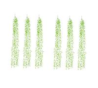 ERINGOGO 6Pcs Artificial Willow Leaves Simulation Decoration Light Green Plastic Wedding Party Home Garden Balcony Ornaments for Romantic Atmosphere