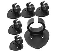 ERINGOGO 6pcs Black Microphone Wall Holder Clips with Heart-shaped Abs Design, Anti-slip and Cable Management Features for Occasions, Secure Mic and Nameplate Mount