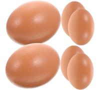 ERINGOGO 6pcs Brown Artificial Foam Eggs for Crafts Easter Basket Decoration and Photography Props Lifelike Plastic Egg Moulds for DIY Hand Drawing Pattern Creating
