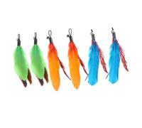 ERINGOGO 6pcs Cat Wand Replacement Plume Refills for Indoor Cats Vibrant Color Interactive Accessories Easy to Replace for Exercise and Entertainment