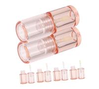ERINGOGO 6pcs Clear Mini Lip Gloss Tubes with Precision Wand Refillable Empty Lip Balm Containers for DIY Lipstick Thick Plastic Portable Round Design for Travel and Everyday Use