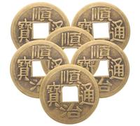 ERINGOGO 6pcs Copper Coin Car Hanger Chinese Knot Diy Charm Craft Accessory Decorative Simulation Ancient Coins for Luck