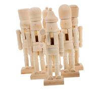 ERINGOGO 6pcs DIY Walnut Soldier Nutcracker Ornament Unpainted Christmas Decorations