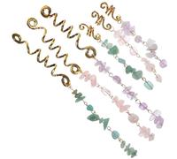ERINGOGO 6pcs Elegant Hair Charms with Jade Beaded Pendant Design, Made from Alloy and Jade, Hair Accessories for Braids that Stay Well When Wrapped around Braids, for Moms and Female