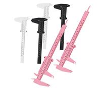 ERINGOGO 6pcs Eyebrow Measuring Tool Plastic Calipers Brow Mapping Ruler Set with Vernier Scale for Precise Facial Measurement, Professional Makeup and Tattoo Use, White Black Pink