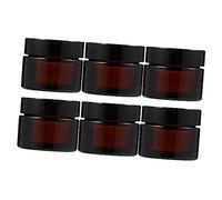 ERINGOGO 6pcs Glass Cream Jars Sub Bottling Bottles for Cosmetics Skincare Travel Containers Moisturizing Cream Storage with Wide Mouth for Easy Paste Transfer
