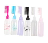 ERINGOGO 6pcs Hair Dye Applicator Bottles with Root Comb Refillable Hair Color Dispensing Bottles with Graduated Scale for Barbers and Stylists