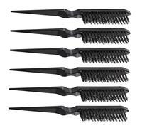 ERINGOGO 6pcs Hair Styling Comb Set Detangling and Scalp Grooming Brushes Hairdressing Teasing Combs for Professional Salon and Daily Use Black