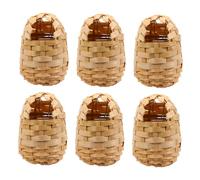 ERINGOGO 6Pcs Handmade Bamboo Bird Nest with Hook Woven Shelter for Garden and Porch Decoration Natural Birdhouse Protecting From Wind and Rain Creative Handicraft Bird Haven