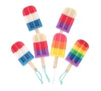 ERINGOGO 6Pcs Ice Cream Shape Exfoliating Shower Sponges Body Skin Scrubber Bath Sponge for Smooth Skin Deep Cleaning Portable Lightweight Bath Accessories Random Color