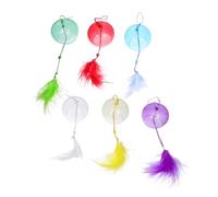 ERINGOGO 6pcs Japanese Glass Wind Chimes with Colorful Reflections Soothing Bell Melodies for Patio Garden Balcony and Bedroom Door Decor Traditional Edo Style Hanging Ornament