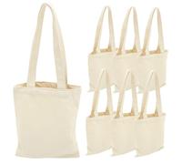 ERINGOGO 6Pcs Large Capacity Canvas Shoulder Tote Bags for Women Lightweight Reusable Blank Handbags with Stylish Design Texture for Shopping Leisure Parties Versatile Portable Storage
