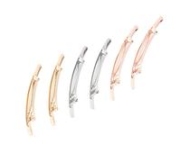 ERINGOGO 6pcs Long Hair Clips for Women and Smooth Brushed Barrettes with Golden Silver Rose Gold Colors Elegant Hairpins for Daily Wear and Special Occasions