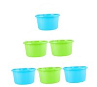 ERINGOGO 6pcs Mini Beach Buckets Set Plastic Sand Buckets Assorted Colors Suitable for Outdoor Sand Play and Preschool Activities Random Color