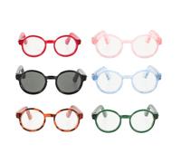 ERINGOGO 6pcs Mini Doll Eyeglasses Lightweight Plastic Sunglasses for Dolls Costume Accessories in Leopard Pink Blue Red Green Black Cosplay Photography and DIY Crafts