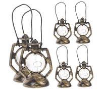 ERINGOGO 6Pcs Miniature Doll Kerosene Lamps Vintage Dollhouse Decoration Retro Bronze Lamps for Room Collectible Accessories