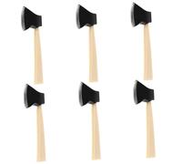 ERINGOGO 6pcs Miniature Wooden Hatchet Set for Dollhouse Garden Accessories Small Farm Tools with Realistic Design Portable for Halloween Terrariums and Spooky Displays
