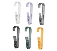 ERINGOGO 6pcs Multi-functional Clothes Pins with Hook Hanger Clips for Socks Hats Towels and Laundry Compact Abs Clips for Closet Organization and Clothes Drying