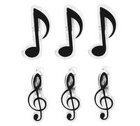 ERINGOGO 6pcs Music Note Clips Music Book Score Holders Black Treble Clef and Eighth Note Sheet Clips for Musicians Composers and Students
