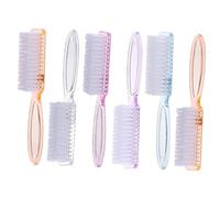 ERINGOGO 6pcs Nail Cleaner Brush with Handle Grip Durable Manicure Pedicure Scrubbing Brushes for Fingernail and Toenail Cleaning Random Colors Tail Hook for Easy Hanging and Random Color