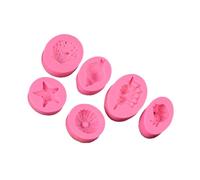 ERINGOGO 6pcs Ocean Series Silicone Baking Moulds Pearl Conch Shell Cake and Biscuit Molds Food-Grade Nonstick Pink for DIY Fondant Decorating