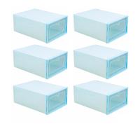 ERINGOGO 6pcs Plastic Shoe Box Drawer Design Stackable Dustproof Organiser | Window, Reinforced Cabinet, Breathable Holes, Strong Load Bearing, Suitable for Sneakers, Closets, Entryways and Compact