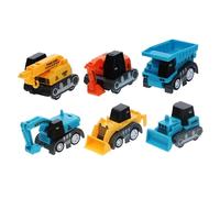 ERINGOGO 6pcs Pull Back Construction Truck Toy Set for Toddlers Friction Powered Mini Alloy Model Cars Small Engineering Vehicle Toys for Kids