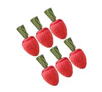 ERINGOGO 6pcs Rabbit Chew for Teeth Small Animal Stress Relief Hamster Bunny Chinchilla Strawberry-shaped Natural Chewing Playthings for Dental Health and Boredom Breaker