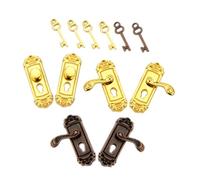 ERINGOGO 6Pcs Scale Miniature Metal Door Lock and Key Vintage Style Dollhouse Hardware Accessories for DIY Dollhouse Decorations