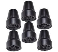 ERINGOGO 6Pcs Skid Rubber Cane Tips Replacement Walking Stick Accessories for Crutches and Trekking Poles Shock Absorbing Foot Covers for Winter Hiking and Outdoor Use Black