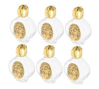 ERINGOGO 6pcs Small Glass Holy Water Bottles with Leakproof Seal and Elegant Rose Design Refillable Containers for Baptism Church Decorations and Spiritual Use
