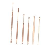 ERINGOGO 6pcs Stainless Steel Ear Wax Removal Tool Set Rose Gold Ear Pick Scoop Spoon for Safe and Wax Picking Medical-Grade Double-Ended Design for Gentle Cleaning at Home and Clinic Use