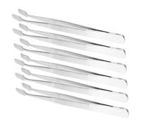 ERINGOGO 6pcs Stainless Steel Stamp Tweezers Flat Wide Tip Precision Craft Tongs for Jewelry Stamps Coins with Ergonomic Non Slip Handles Durable Long Hobby Tweezers