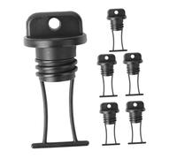 ERINGOGO 6pcs Threaded Drain Plugs Boat Hull Replacement Parts Black Plastic Kayak Canoe Drainage Stopper Bung Kit for Fishing Watercraft