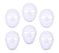ERINGOGO 6Pcs White Paper Masks DIY Paintable Masquerade Masks for Party Decoration Hand-Painted Male and Female Face Props Festival Craft for Cosplay and Celebration
