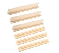 ERINGOGO 6pcs Wooden Domino Trays Letter Bases for DIY Craft Projects and Tile Display Elegant Wooden Domino Holders for Home Office Decor and Train Shelf