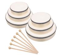 ERINGOGO 6pcs Wooden Frame Handheld Drum Set with Sticks Educational Percussion Instrument for Adults Rhythm Skill Development Early Music Learning Party and Wedding Celebration Supplies