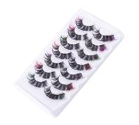 ERINGOGO 7 Pairs Colored Curl Lash Clusters Fake Eyelashes Individual Colored Lashes for Women Professional Makeup Artists Stage Party Wedding Glamorous Eye Extensions
