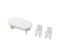 ERINGOGO 7PCS Miniature Meeting Table Chair Set Model Decoration Kit DIY Indoor Scene Furniture Props for Dollhouse and Collectors