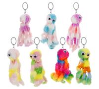 ERINGOGO 7pcs Plush Keychain Stuffed Ocean Animals Key Ring Cute Keychain Pendant Charm for Backpack Car Keys Handbag Purse Decoration