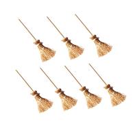ERINGOGO 7pcs Scale Small Broom Models for Dollhouse Decor Pretend Play Accessories for Developing Motor Skills and Creativity