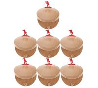 ERINGOGO 7pcs Wooden Finger Castanets Set Kids Rhythm Toys Hand Percussion Instruments for Music Class and Preschoolers Classroom DIY Handheld Wood Castanet Clappers