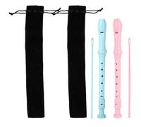 ERINGOGO 8-hole German Style Soprano Recorder 2pcs for Boys and Girls, Educational Wind Instrument Set, Cherry Blossom Pink Ocean Blue, Beginner Musical Toy Flute for Children’s Music